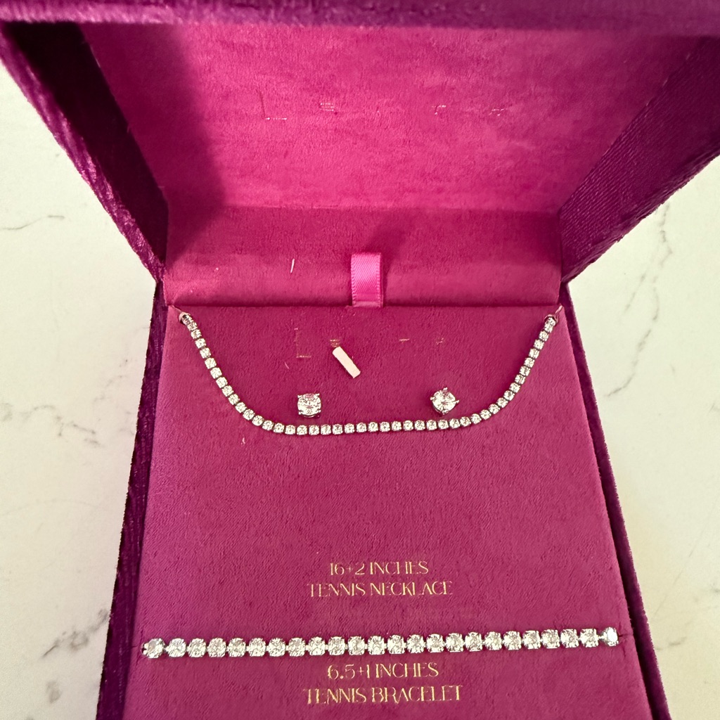 Leith Silver Tennis Necklace Set